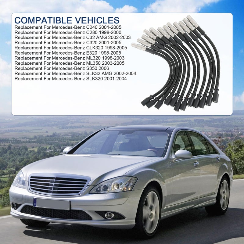 JDMSPEED مجموعة أسلاك إشعال شمعات الاحتراق الجديدة JDMSPEED بديل لمرسيدس بنز C-Class E-Class ML SLK 320 350 - Image 2